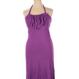 Epic Threads purple halter dress ruffle neckline M